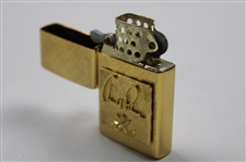 1960's Arnold Palmer 14K Gold Plated Florentine Jeweled Lighter In Original Box