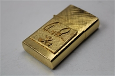 1960's Arnold Palmer 14K Gold Plated Florentine Jeweled Lighter In Original Box