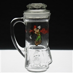 Mickey Mouse Golfing Themed Glass Mug with Top/Stopper