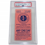 1993 Nissan L.A. Open at Riviera One Day Ticket Tiger PGA Tournament #2 PSA NM-MT 8