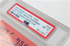1993 Nissan L.A. Open at Riviera One Day Ticket Tiger PGA Tournament #2 PSA NM-MT 8