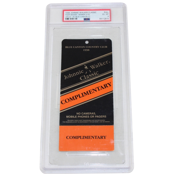 1998 Johnnie Walker Classic at Blue Canyon First European Tour Win Complementary Ticket PSA Excellent - MINT 6