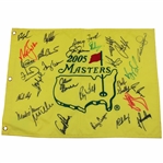Big Three Palmer, Nicklaus, Player,  & Twenty-Four (24) Champs Signed 2005 Masters Embroidered Flag JSA ALOA