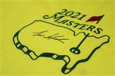 Lee Elder Signed 2021 Masters Tournament Embroidered Flag Beckett #BB49249