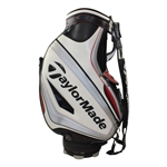Jessica Korda Personal Used TaylorMade Full Size White w/Gray & Red Tour Bag w/Elephant