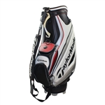 Jessica Korda Personal Used TaylorMade Full Size White w/Gray & Red Tour Bag w/Elephant