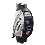 Jessica Korda Personal Used TaylorMade Full Size White w/Gray & Red Tour Bag w/Elephant