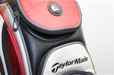Jessica Korda Personal Used TaylorMade Full Size White w/Gray & Red Tour Bag w/Elephant