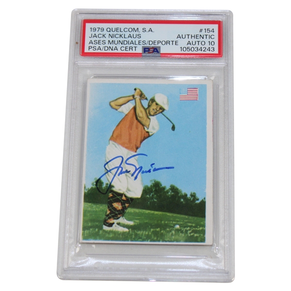 Jack Nicklaus Signed 1979 Quelcom S. A. Ases Mundiales/Desporte #154 PSA Auto 10