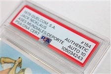 Jack Nicklaus Signed 1979 Quelcom S. A. Ases Mundiales/Desporte #154 PSA Auto 10