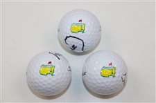 Woosnam, Aaron & O'Meara Signed Masters Logo Golf Balls JSA ALOA