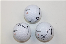 Woosnam, Aaron & O'Meara Signed Masters Logo Golf Balls JSA ALOA