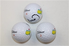 Woosnam, Aaron & O'Meara Signed Masters Logo Golf Balls JSA ALOA