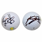 Keegan Bradley & Karl Vilips Signed Masters Logo Golf Balls JSA ALOA