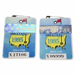 Two (2) 1995 Masters Tournament SERIES Badges #X17106 & #X08999 - Crenshaw Win & Tiger Debut