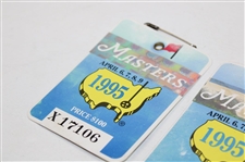 Two (2) 1995 Masters Tournament SERIES Badges #X17106 & #X08999 - Crenshaw Win & Tiger Debut