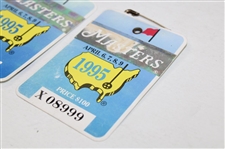 Two (2) 1995 Masters Tournament SERIES Badges #X17106 & #X08999 - Crenshaw Win & Tiger Debut
