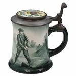 Ohara Dial Co. Ceramic Golf Themed Mug/Stein w/Lid