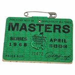 1968 Masters Tournament Series Badge #21472 - Bob Goalby Winner