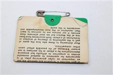 1968 Masters Tournament Series Badge #21472 - Bob Goalby Winner