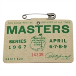 1967 Masters Tournament Series Badge  #14339 - Gay Brewer Winner