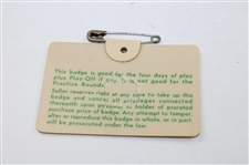 1967 Masters Tournament Series Badge  #14339 - Gay Brewer Winner
