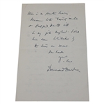 Bernard Darwin Hand Written Letter To Golf Writer Pat Ward Thomas