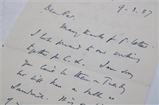Bernard Darwin Hand Written Letter To Golf Writer Pat Ward Thomas