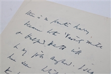 Bernard Darwin Hand Written Letter To Golf Writer Pat Ward Thomas