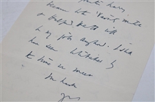 Bernard Darwin Hand Written Letter To Golf Writer Pat Ward Thomas