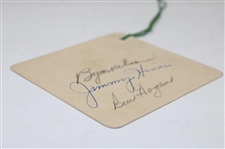 Ben Hogan Byron Nelson & Jimmy Hines Signed 1945 Tacoma Open Marshal Badge JSA ALOA