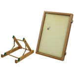 Wood & Glass Display with Wood Folding Stand - Includes Key