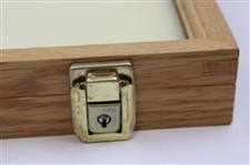 Wood & Glass Display with Wood Folding Stand - Includes Key