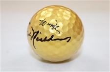Jack Nicklaus Signed Golden Nicklaus Pro Bear Edition Never Miss Vice 18 Golf Ball JSA ALOA