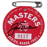 Jack Nicklaus Signed 1963 Masters SERIES Badge #9117 JSA ALOA