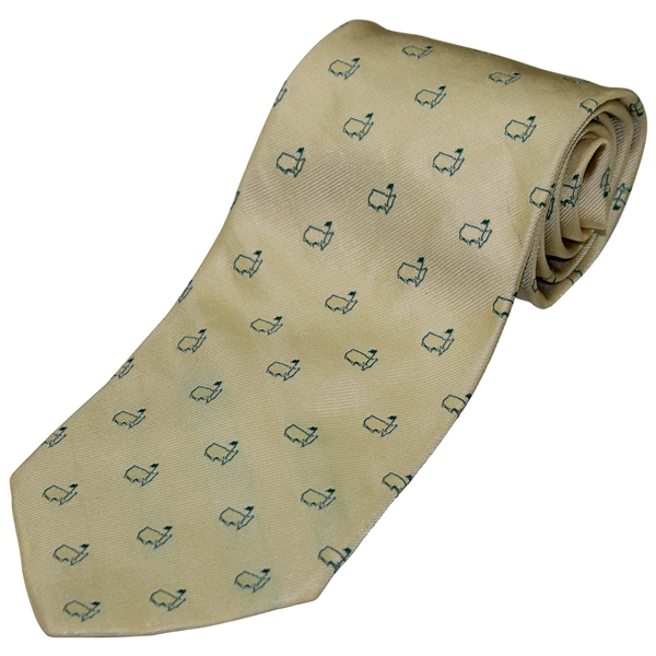 Augusta National Golf Club Gold with Green Outlined Masters Logos Necktie