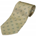 Augusta National Golf Club Gold with Green Outlined Masters Logos Necktie