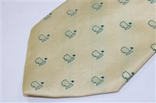 Augusta National Golf Club Gold with Green Outlined Masters Logos Necktie