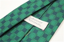 Augusta National Golf Club Green & Navy Checkered w/Gold Outline Masters Logo Necktie