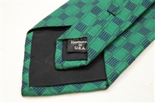 Augusta National Golf Club Green & Navy Checkered w/Gold Outline Masters Logo Necktie