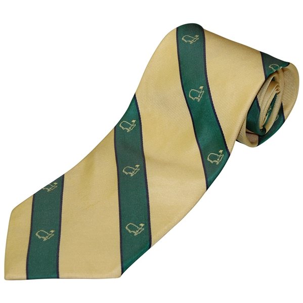 Augusta National Golf Club Gold & Green w/Thin Navy Stripes Masters Necktie