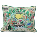 Masters Tournament Catstudio Embroidered Augusta & Masters Landmarks w/Layout Decorative Pillow
