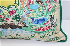 Masters Tournament Catstudio Embroidered Augusta & Masters Landmarks w/Layout Decorative Pillow