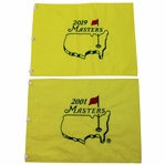 2001 & 2019 Masters Tournament Embroidered Flags - Tiger Woods Winner