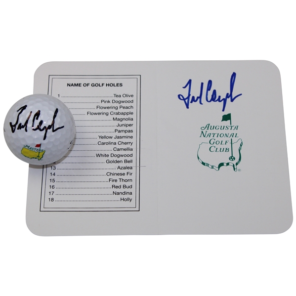 Fred Couples Signed Masters Logo Golf Ball & Augusta National Scorecard JSA ALOA
