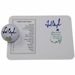 Fred Couples Signed Masters Logo Golf Ball & Augusta National Scorecard JSA ALOA