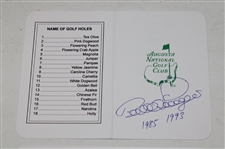 Bernard Langer & Ben Crenshaw Signed Augusta National Scorecards - Both w/Years Won JSA ALOA