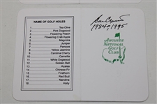 Bernard Langer & Ben Crenshaw Signed Augusta National Scorecards - Both w/Years Won JSA ALOA