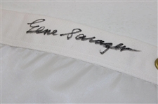 Gene Sarazen Signed Sarazen Standing w/Club Silhouette Golf Flag JSA ALOA