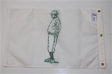 Gene Sarazen Signed Sarazen Standing w/Club Silhouette Golf Flag JSA ALOA